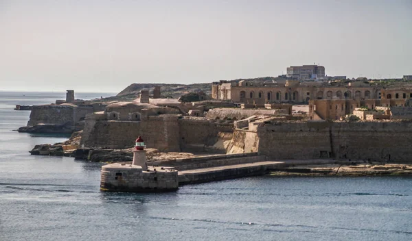 Valletta Maltański Krajobraz Miejski Wąska Ulica Valletta Stolicy Malty Tradycyjna — Zdjęcie stockowe