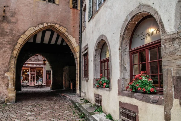 Altstadt Von Colmar Elsass Frankreich Zierliches Venedig Wasserkanal Und Traditionelle — Stockfoto