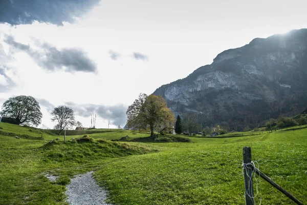 Волшебный Ландшафт Швейцарии Горами Швейцарских Альпах Европе Штайнглетчер Курве Центральная — стоковое фото