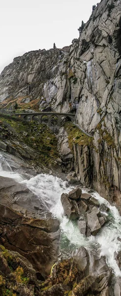 Magiska Schweiz Landskap Med Bergen Schweiziska Alperna Europa Steingletscher Kurve — Stockfoto