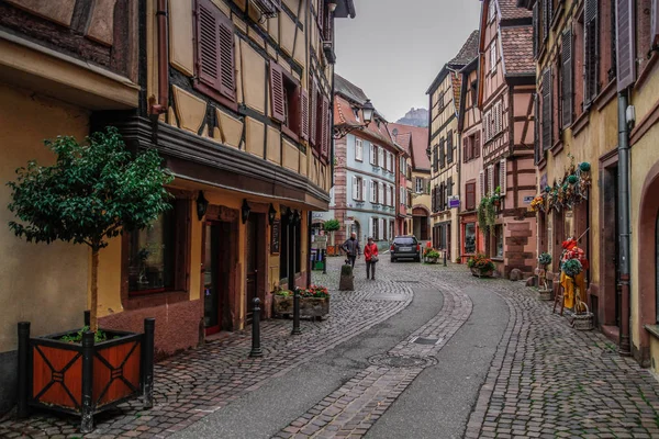 Alsace Deki Riquewihr Fransa Nın Güzel Köylerinden Biri Ünlü Asma — Stok fotoğraf