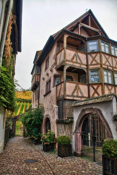 Riquewihr Elsass Eines Der Schönsten Dörfer Frankreichs Berühmte Weinstraße Und — Stockfoto