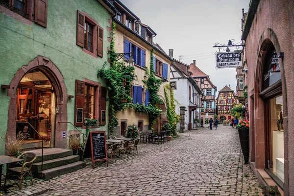 Riquewihr Elsass Eines Der Schönsten Dörfer Frankreichs Berühmte Weinstraße Und — Stockfoto