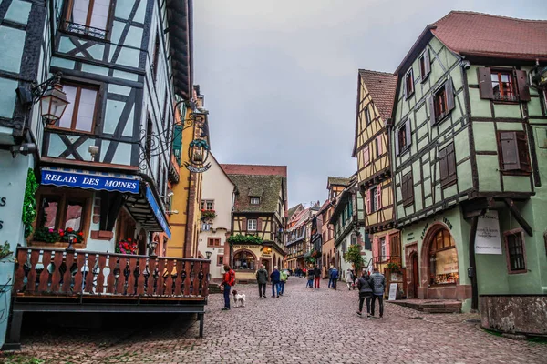 Bergheim Bella Città Con Vecchie Case Alsazia Francia Case Colorate — Foto Stock