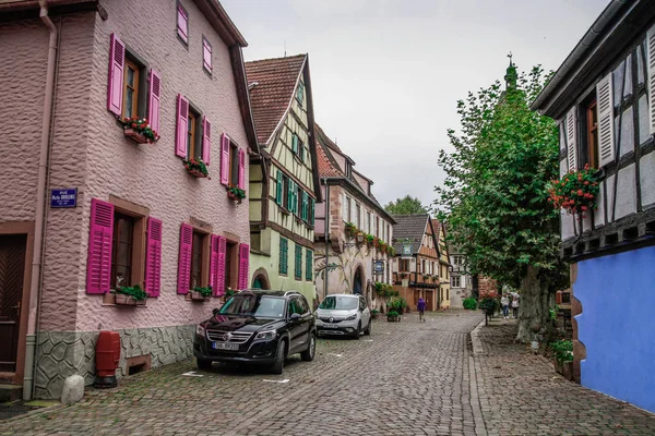 Bergheim Schöne Stadt Mit Alten Häusern Elsass Frankreich Bunte Häuser — Stockfoto