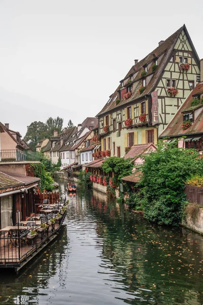 Vieille Ville Colmar Alsace France Petite Venise Canal Eau Maisons Image En Vente