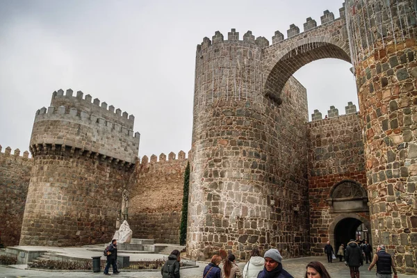 Vecchia Città Storica Avila Castilla Leon Spagna Famosa Mura Medievali — Foto Stock