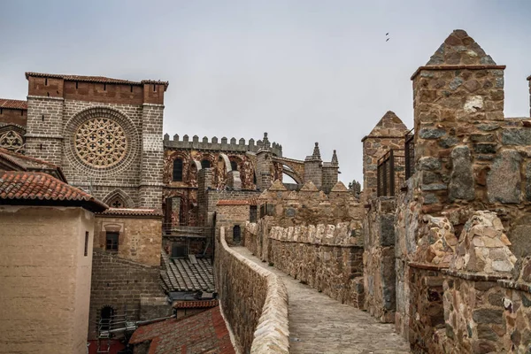 Старый Исторический Город Авила Кастилия Леон Испания Известный Средневековой Стеной Стоковое Изображение
