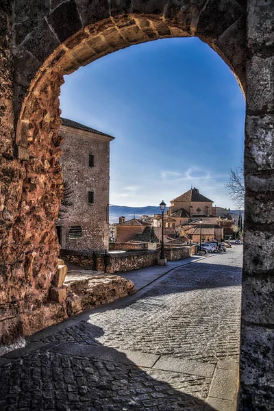 Történelmi Város Cuenca Spanyolország Óváros Sziklás Dombok Tetején Castilla Mancha — Stock Fotó