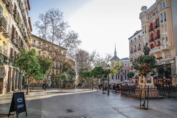 Madrid Şehir Merkezi Madrid Spanya Daki Eski Rahat Caddeler Binalar — Stok fotoğraf