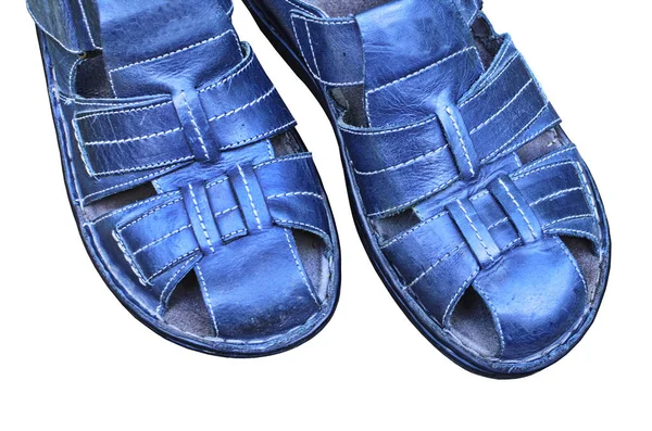 Men's leather sandals - casual style — Stock Photo, Image