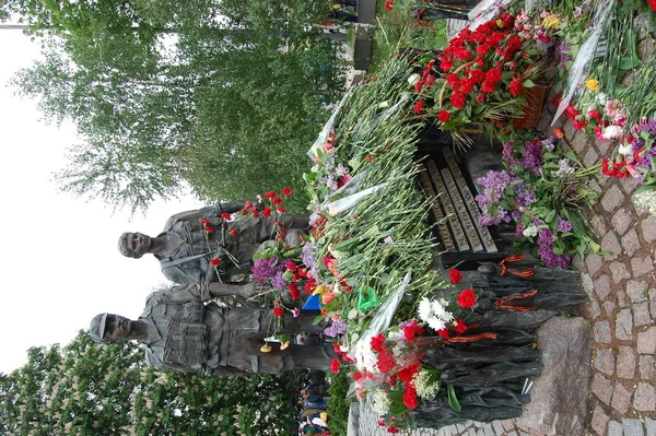 Kijów. Pomnik weteranów wojny afgańskiej 1979 - 1989. — Zdjęcie stockowe