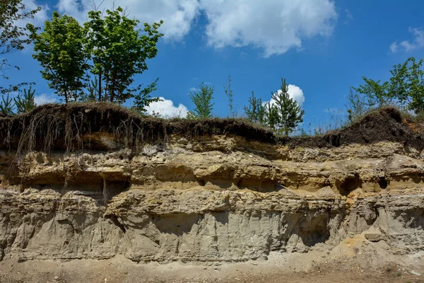 Panorama Van Verlaten Mijnbouw Bouwmaterialen Put Toeristisch Landschap Oekraïne — Stockfoto