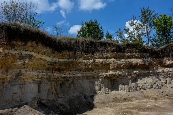 Panorama Mina Abandonada Pozo Materiales Construcción Paisaje Turístico Ucrania — Foto de Stock