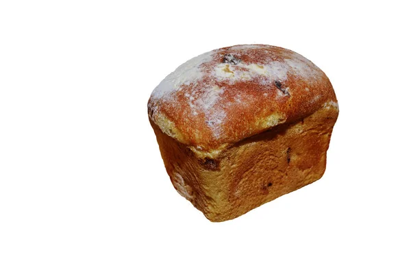 Świeżo Upieczony Chleb Domowej Roboty Jest Izolowany Białym Tle — Zdjęcie stockowe