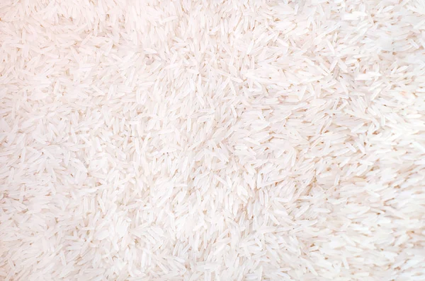 흰 긴 쌀 배경, 생된 원시 시리얼, 매크로 근접 촬영 — 스톡 사진