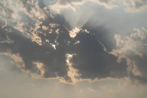 Nuages Avant Soleil Avec Fond Bleu Rose — Photo