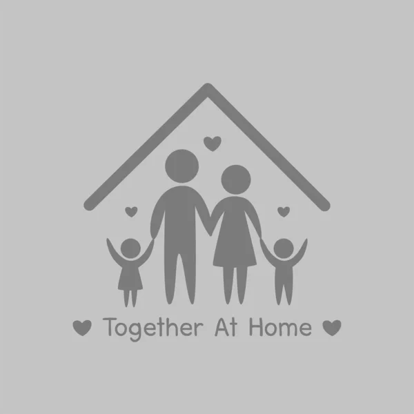 Együtt Home Kampányban Maradjatok Otthon Biztonságban Társadalmi Távolság Emberek Távolságot — Stock Vector