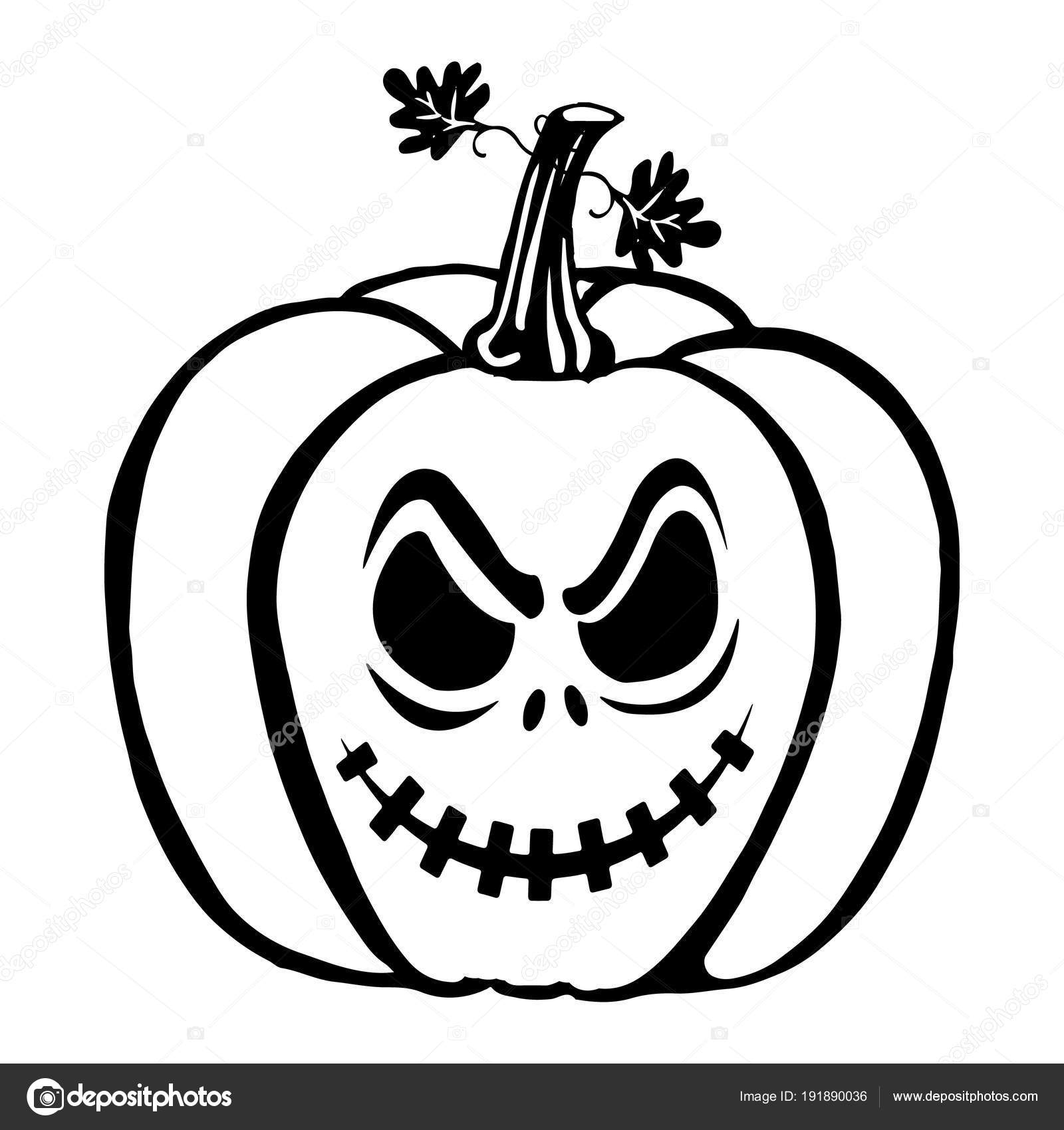 halloween pumpkin silhouette drawing on white background stock pumpkin silhouette vector
