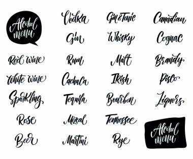 Alkol menüsünü ayarla - vektör harfi