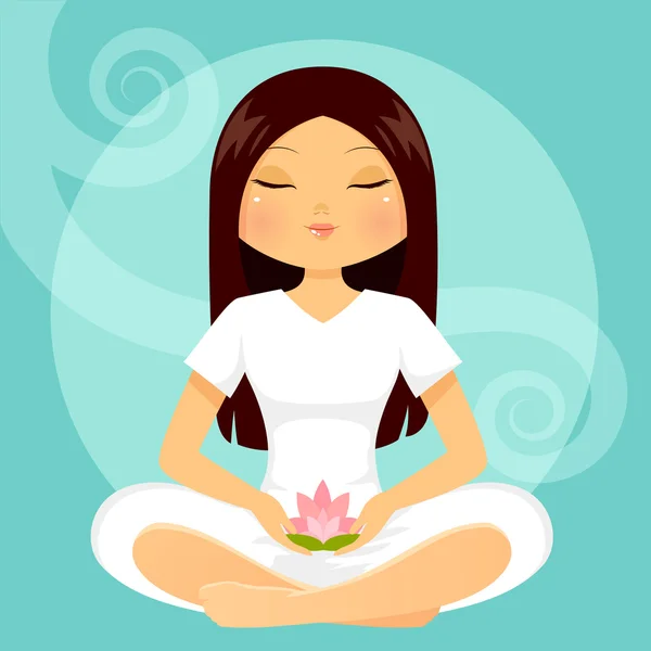 Mädchen in Meditationshaltung — Stockvektor