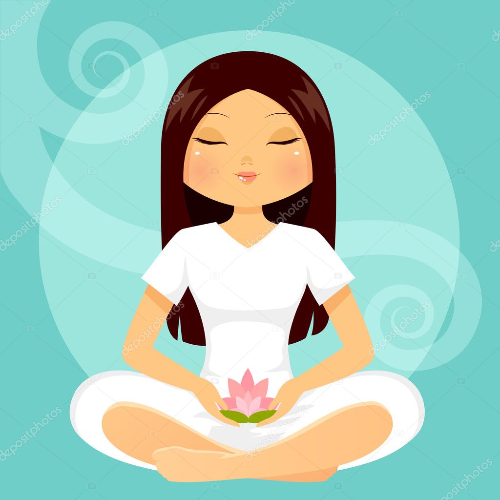 girl in meditation posture
