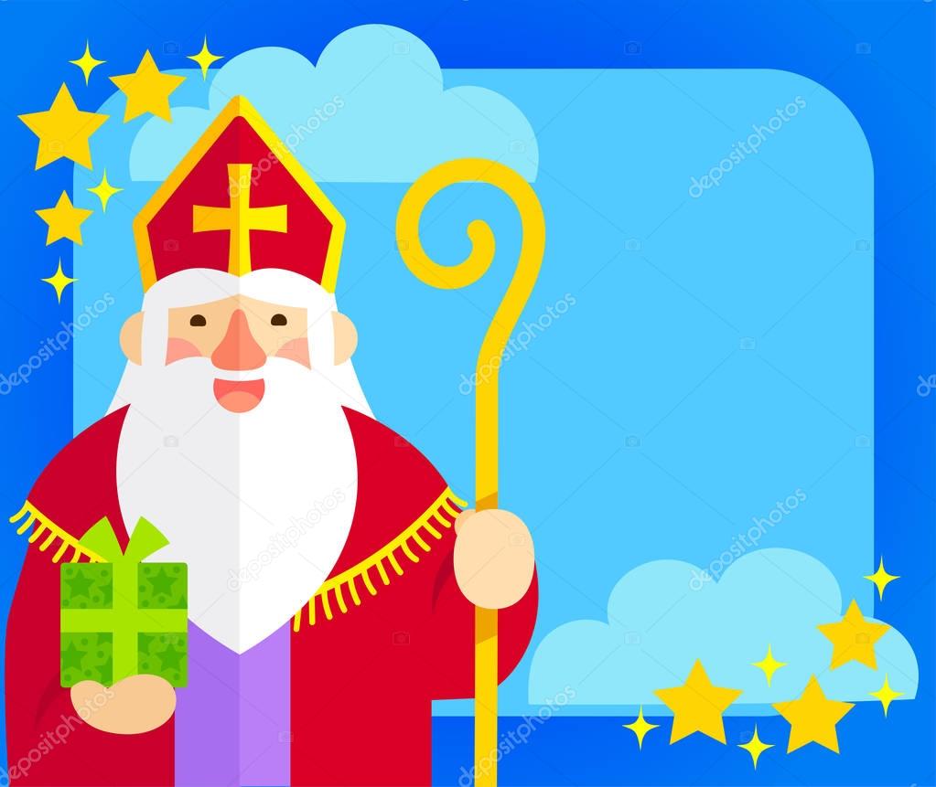 Sinterklaas plat ontwerp — Stockvector