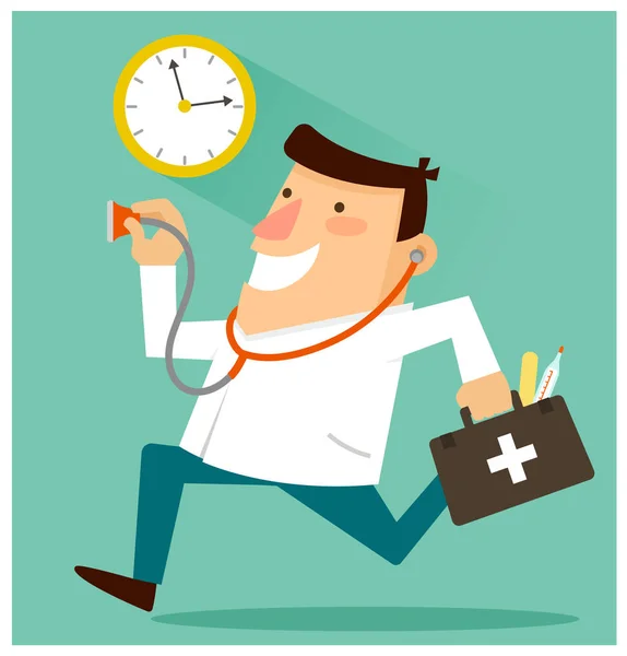 Médico 24 horas por dia — Vetor de Stock