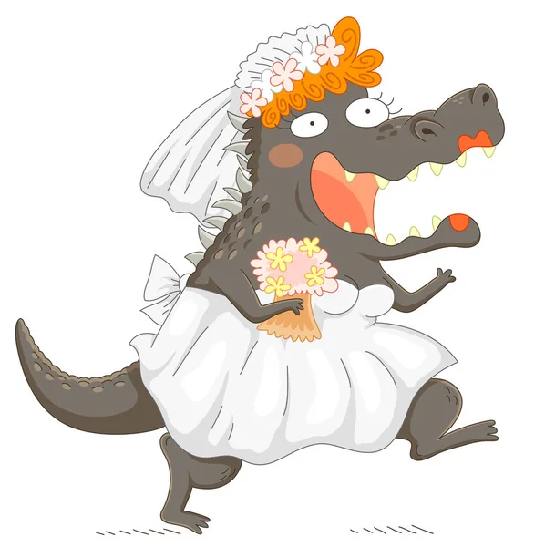 Grappige bridezilla monster bruid — Stockvector