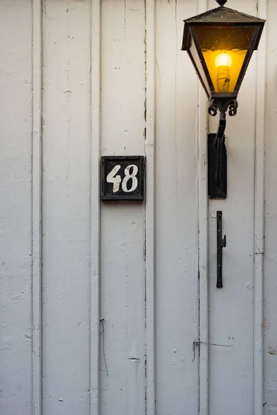 Street light on house in Sweden, Europe. — Stock Photo, Image