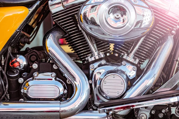 Detail view of motorcycle engine — Stock Photo, Image