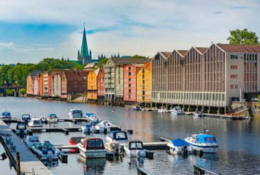 Trondheim old city view. Norway, Scandinavia, Europe clipart