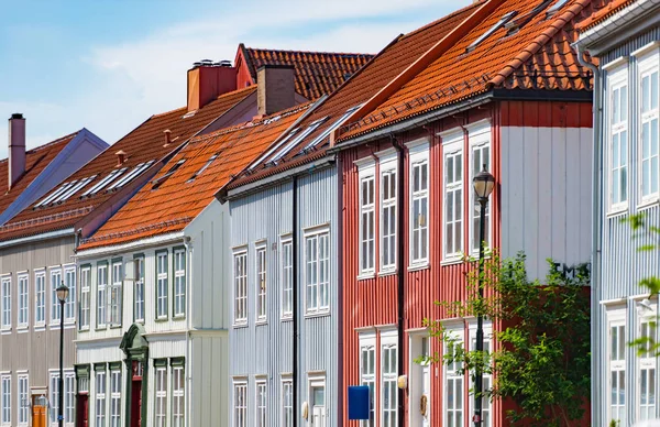 Trondheim oude uitzicht op de stad. Noorwegen, Scandinavië, Europa — Stockfoto