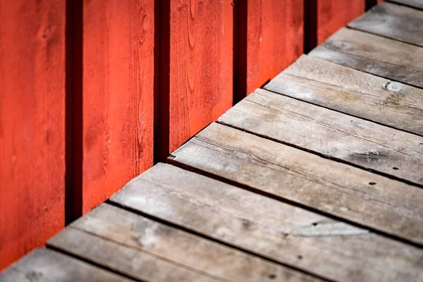 Vecchia costruzione muro di legno in Norvegia — Foto Stock