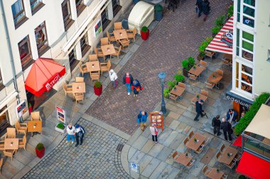 Top down view on street of Dresden Germany, Europe