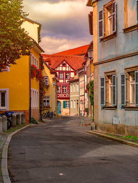 Old city in Germany. Travel in Europe. Beautiful street architecture