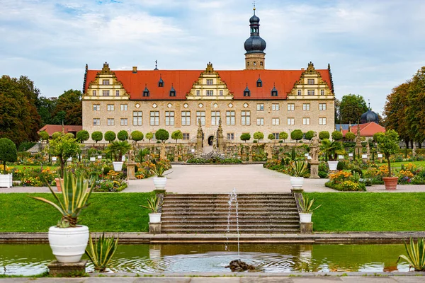 Vista Del Palacio Weikersheim Del Siglo Xii Schloss Weikersheim Palacio — Foto de Stock