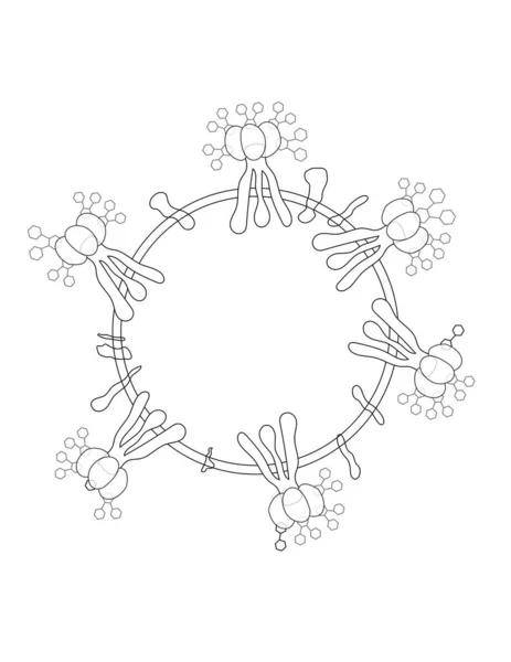 Коронавирус Вирионной Структуры Цветовой Заливки 2019 Ncov Covid 2019 Covid — стоковый вектор