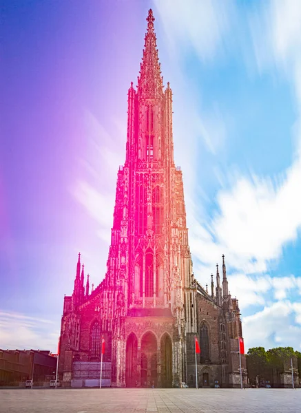 Extérieur Cathédrale Ulm Allemagne Europe Façade Église Voyage Religion — Photo