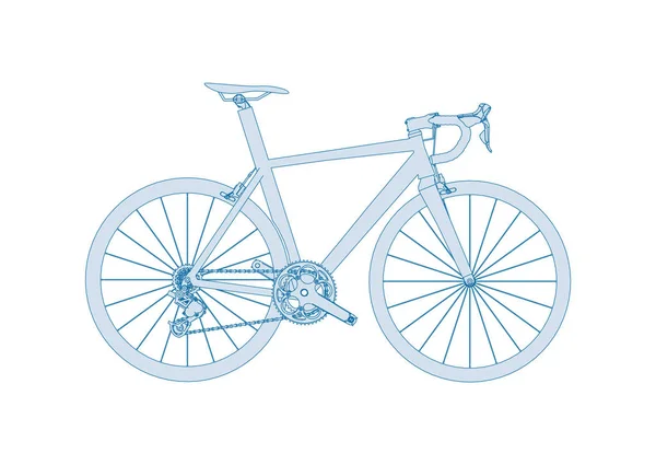 흰색 바탕에는 블루 스포츠 자전거 선 벡터 일러스트 레이 션 — 스톡 벡터