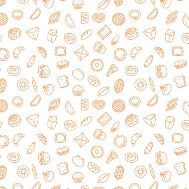 Pastane. Fast food. Patty desen kontur