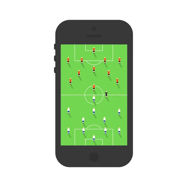 Coupe Monde Football Sur Téléphone Portable Des Joueurs Foot Sur — Image vectorielle