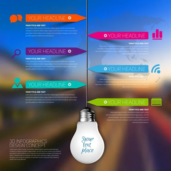 Light bulb business Infographic Template — Stock Vector