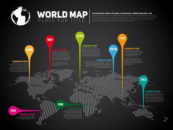Modelo infográfico mapa do mundo — Vetor de Stock