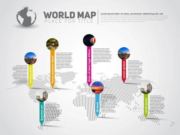 Wereld kaart infographic sjabloon — Stockvector