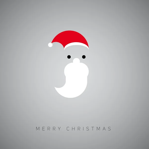 Cara de Santa en tarjeta de Navidad — Vector de stock