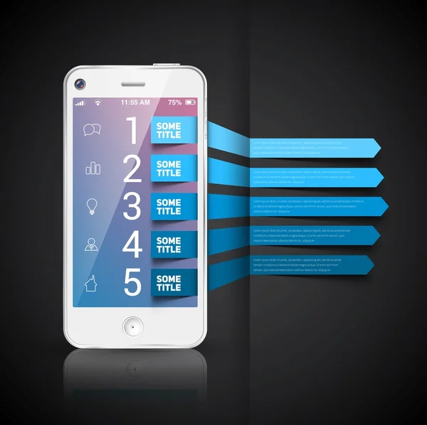 Business Infographics mall med smartphone — Stock vektor