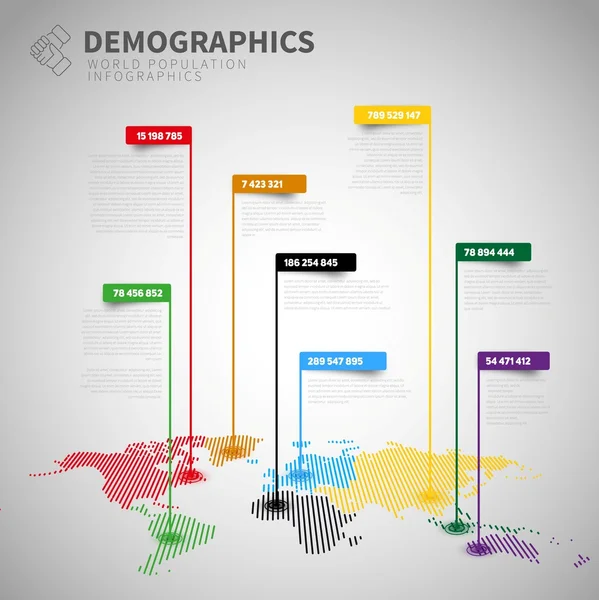 Infografía demográfica plantilla de informe — Vector de stock