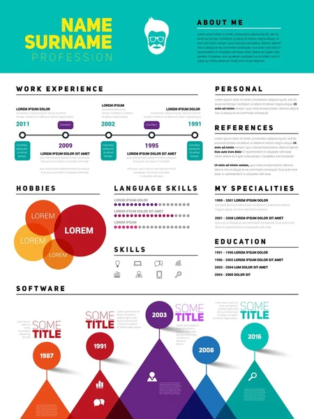 CV, modèle cv emploi — Image vectorielle