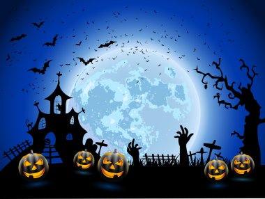 Cadılar Bayramı kartı şablonu 